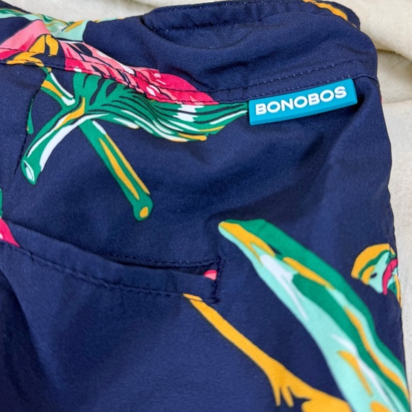 Bonobos Men's Tropical Print Swim Shorts Size 30 Navy and Pink 9” Inseam - Picture 7 of 9